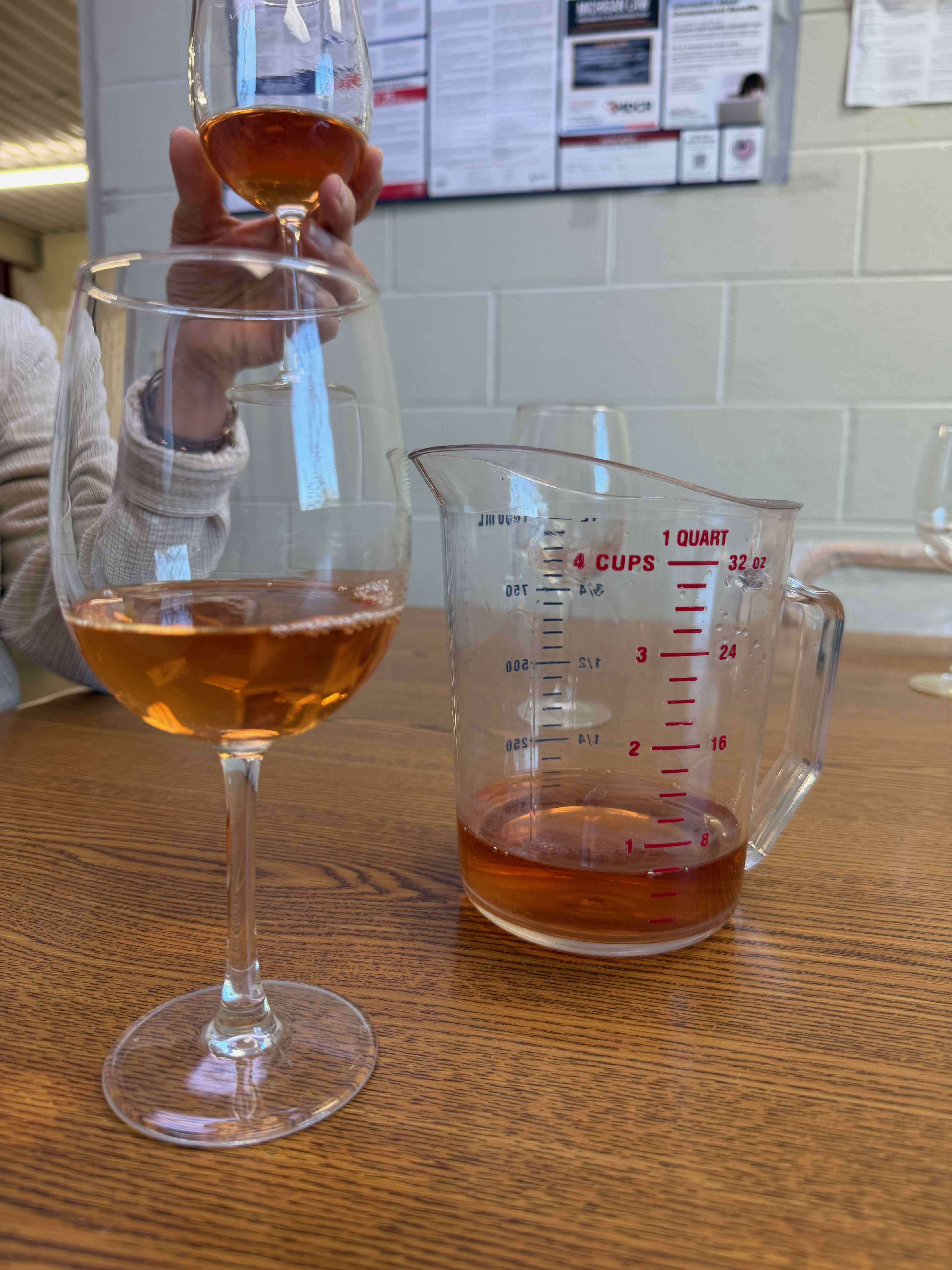 A glass of Ramato Macerated Pinot Gris